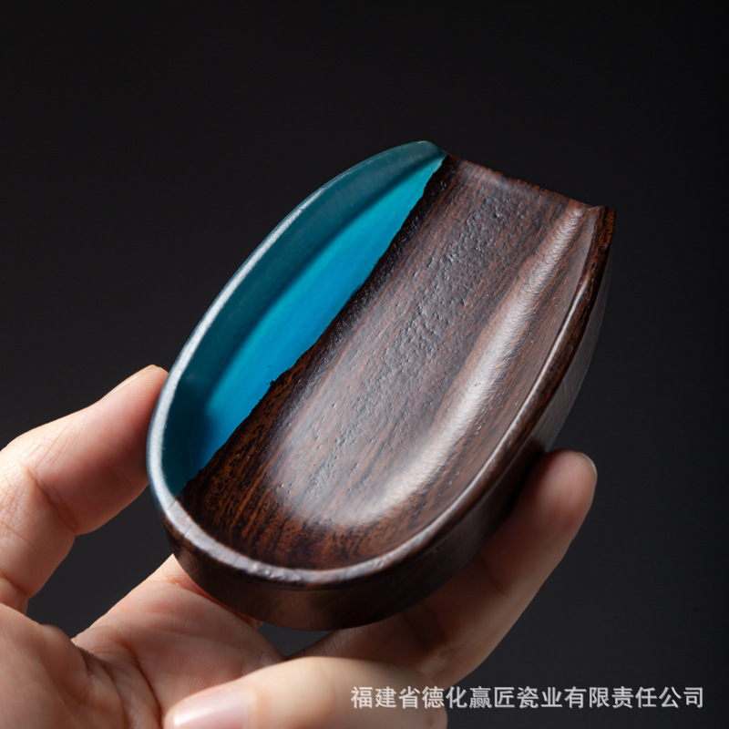 Nuevo norteamericano negro de nuez té tres piezas juego de té kung fu té accesorios de madera sólida té cucharas de té despertador de té