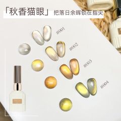 秋季金光秋香猫眼指甲油胶2025新款流行陶瓷玻璃珠美甲店套装批发