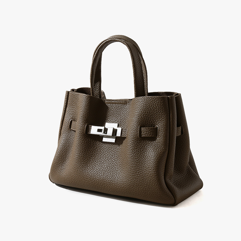 Cross-Border Genuine Leather Women's Bag Business Commuter Handbag Crossbody Small Bag Top Grain Cowhide Tote Bag Large Capacity - Thumbnail 8