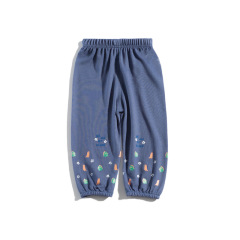Summer Children's Mosquito-Proof Pants with Full Animal Print Leggings for Toddlers, Thin, Breathable, Ice Silk Cotton Hemp Children's Pants
