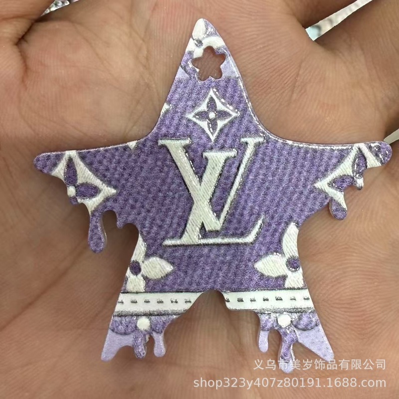 时尚创意大牌小香风浮雕亚克力大片片挂件 穿孔吊坠 DIY饰品配件|undefined