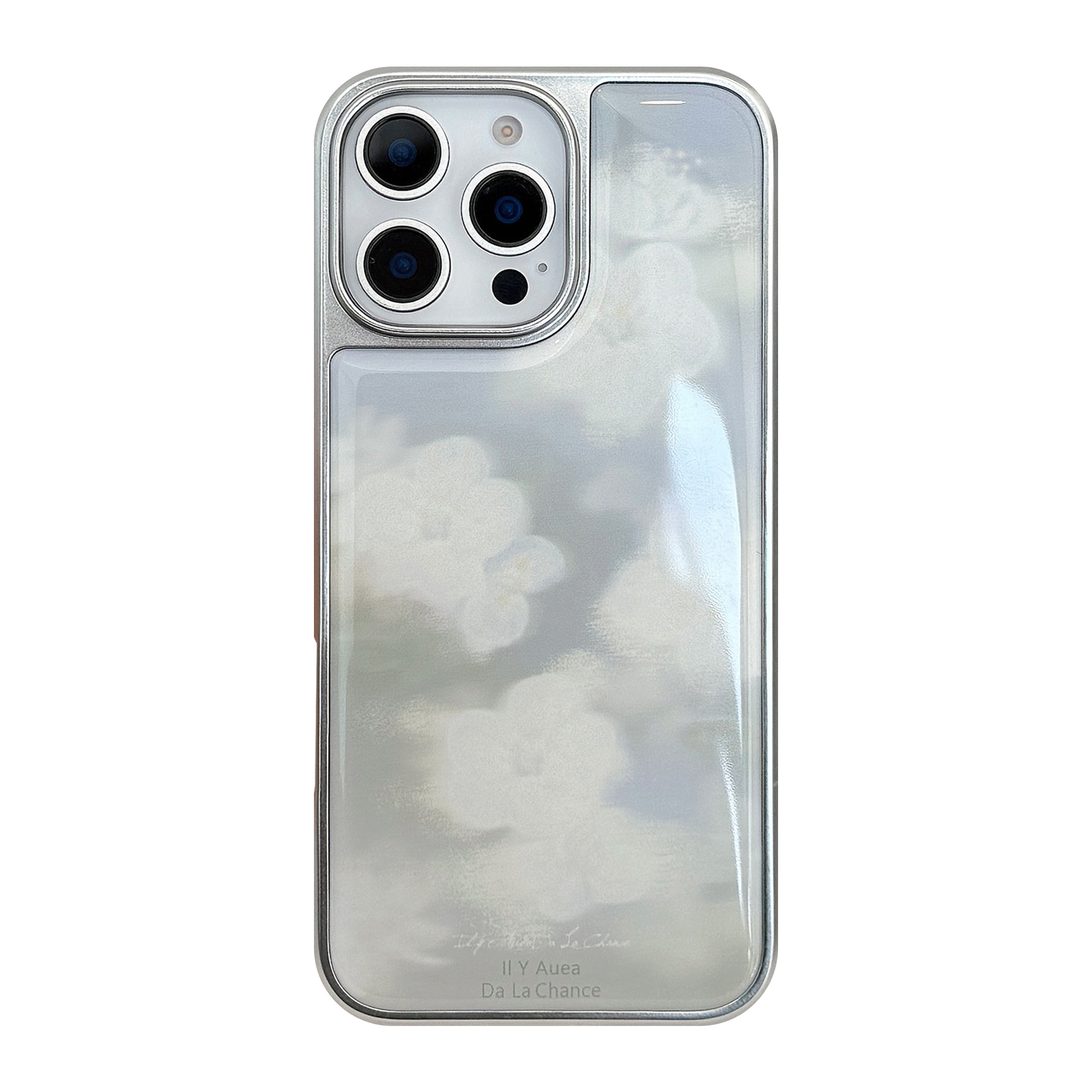 Funda para teléfono iPhone 14, 13, 15, Huawei, con diseño de flor blanca difusa, adecuada para Apple 16, 17 Pro Max