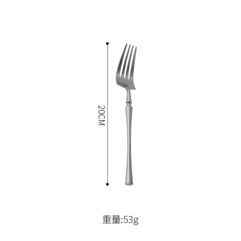 レトロ 304 ステンレス鋼のナイフ、フォーク、スプーン、クリエイティブなウエストの洋食器、ゴールデンステーキナイフ、フォーク、コーヒーデザートスプーン|undefined