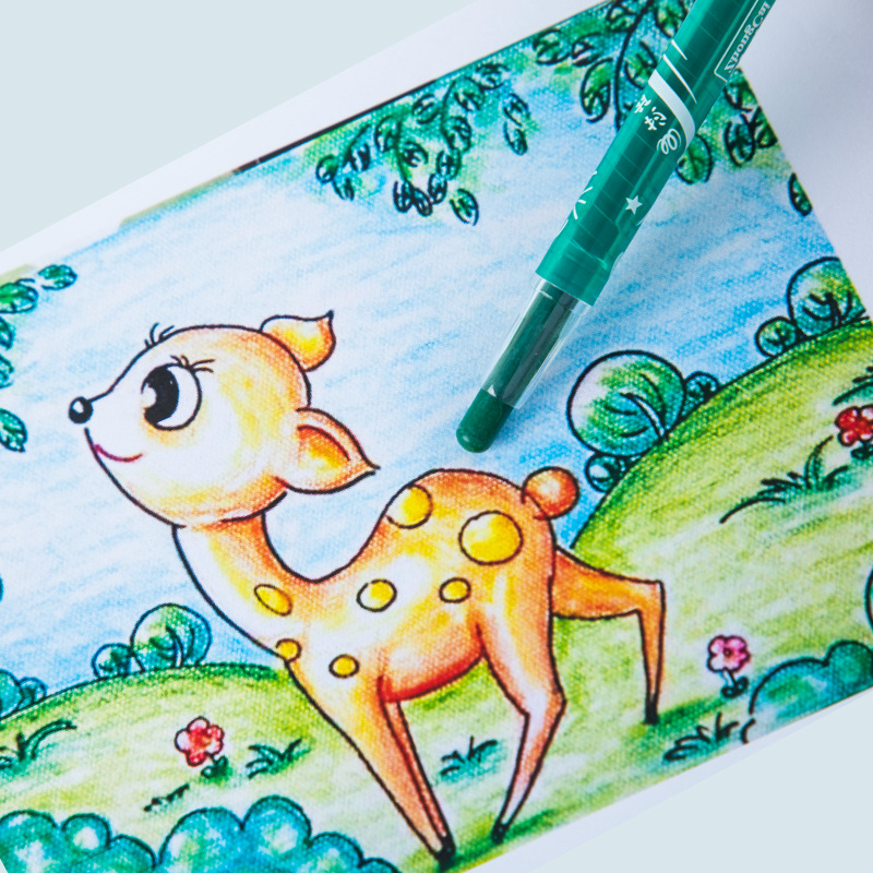 Juego de Crayones Giratorios para Niños PVC Borrable y Giratorio para Pintura