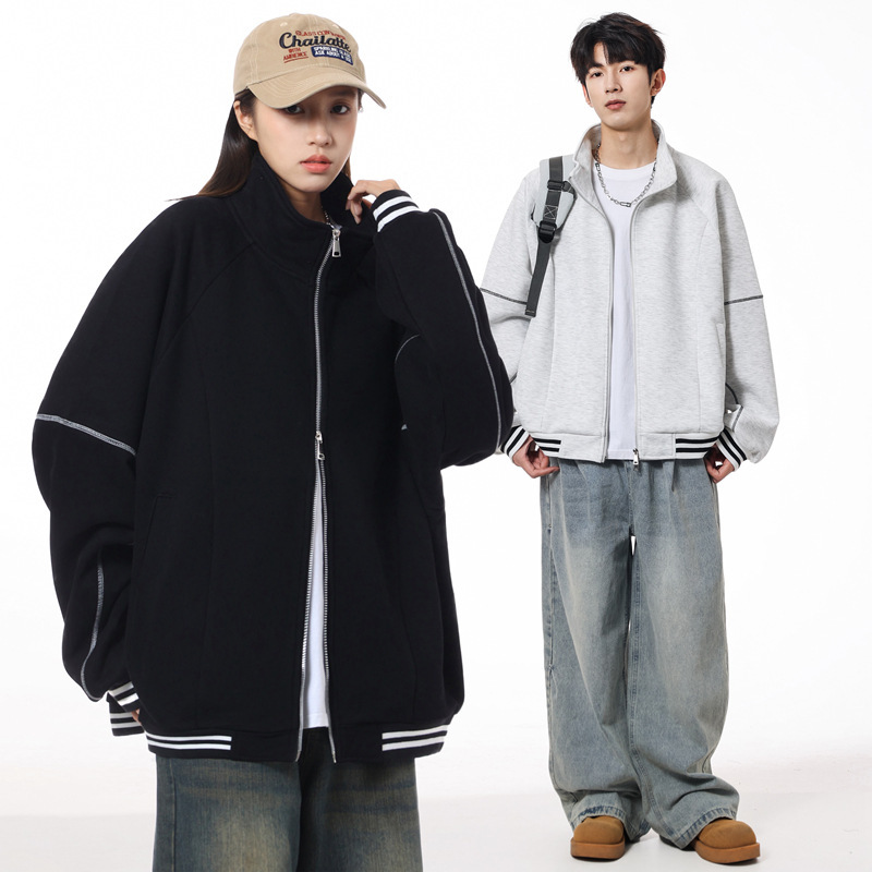 Zipper Sweatshirt for Men 2026 New Autumn Half Stand Collar Cardigan American Style Top Men's Loose Sports Casual Jacket Zipper Sweatshirt for Men 2026 New Autumn Half Stand Collar Cardigan American Style Top Men's Loose Sports Casual Jacket