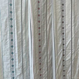 全棉剪花条纹布料布匹 小清新先染色织布60支水洗棉纯棉提花面料