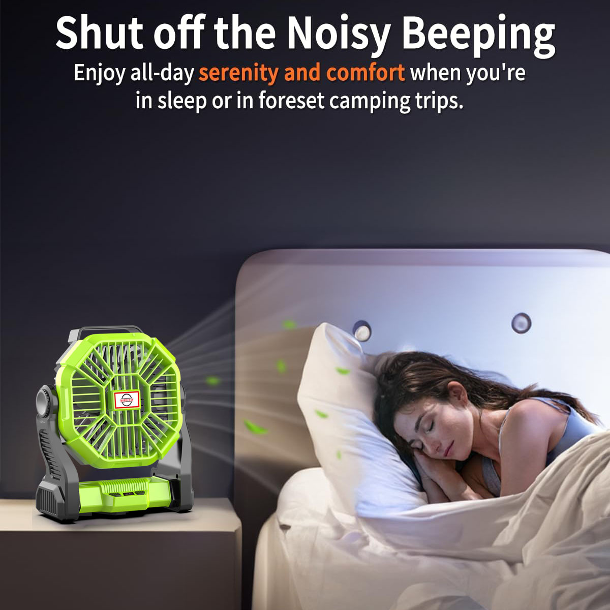 Lámpara Ventilador Solar de Camping 10400mAh Portátil con Luz LED para Camping image 2