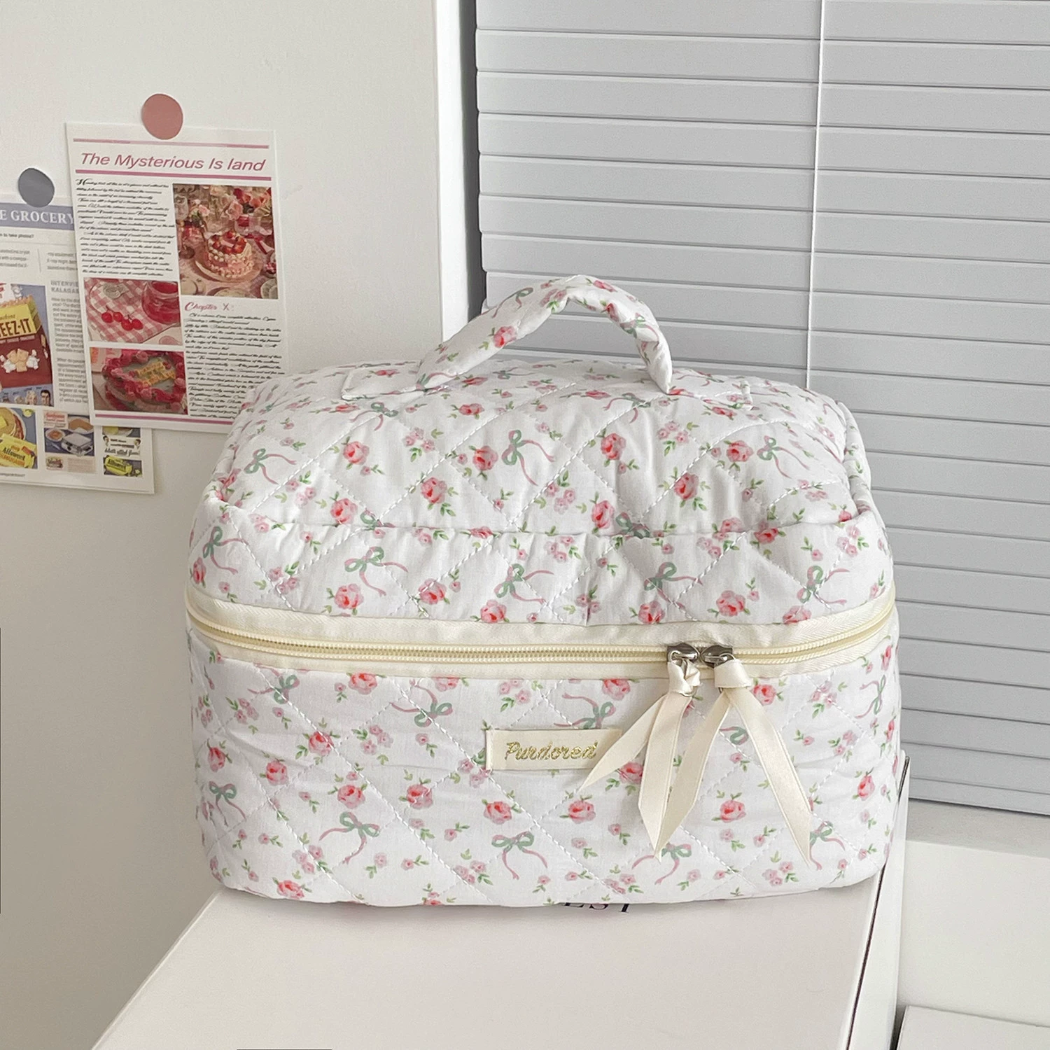 Свежая милая косметичка для путешествий, портативная вместительная organizer bag