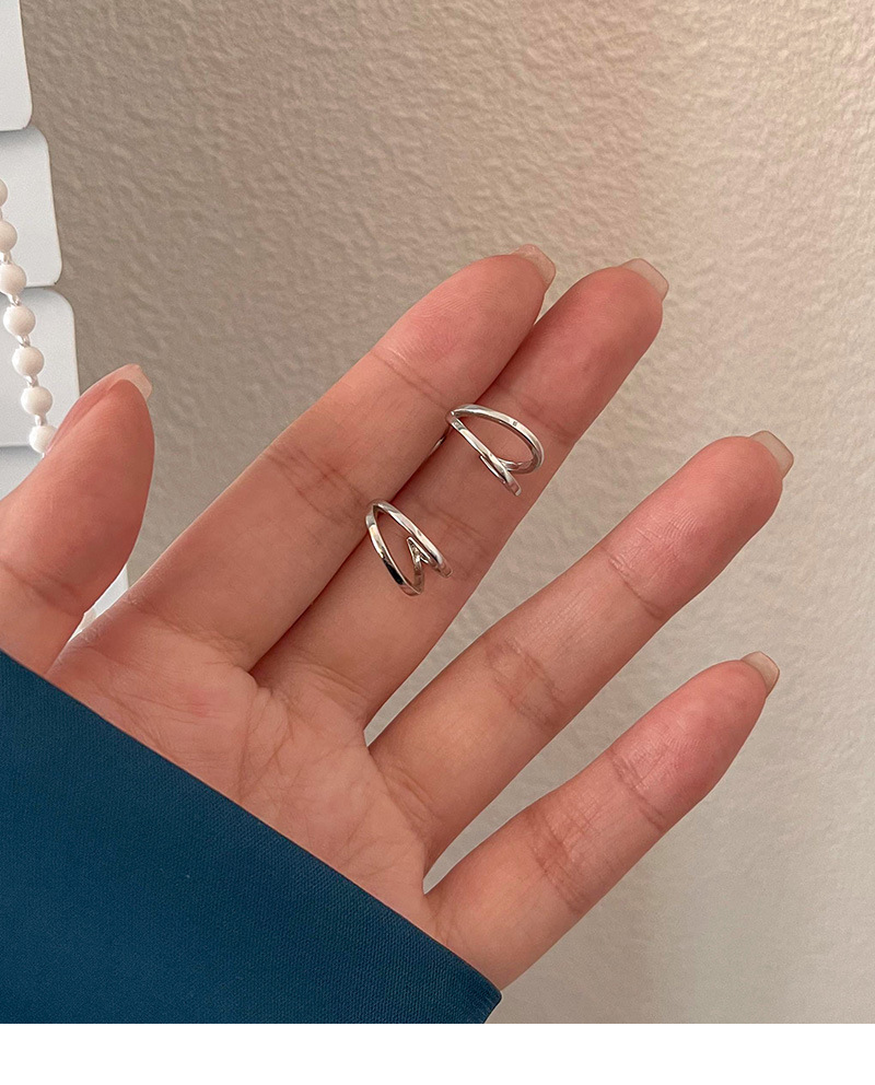 S pure silver temperament, high-end feeling, double-layer earrings, 2023 new trend, light luxury, niche design, plain_voghion.com