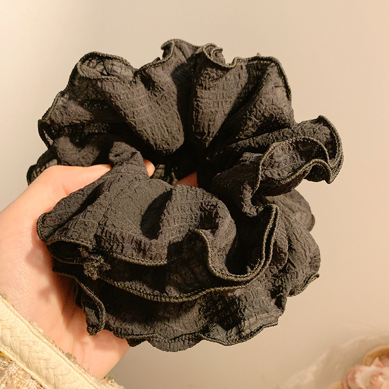 Coletero Scrunchie de Encaje con Flor de Alta Elasticidad para Mujer