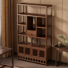 复古博古架中式多宝阁置物架非实木新款摆件展示柜靠墙茶叶放置架