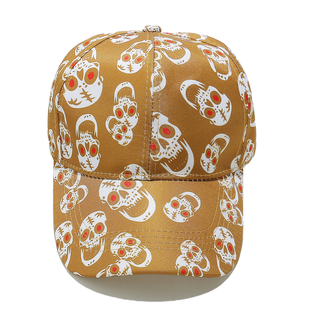 All Seasons Season Women's Exaggerated Punk Streetwear Skull Printing Curved Eaves Baseball Cap