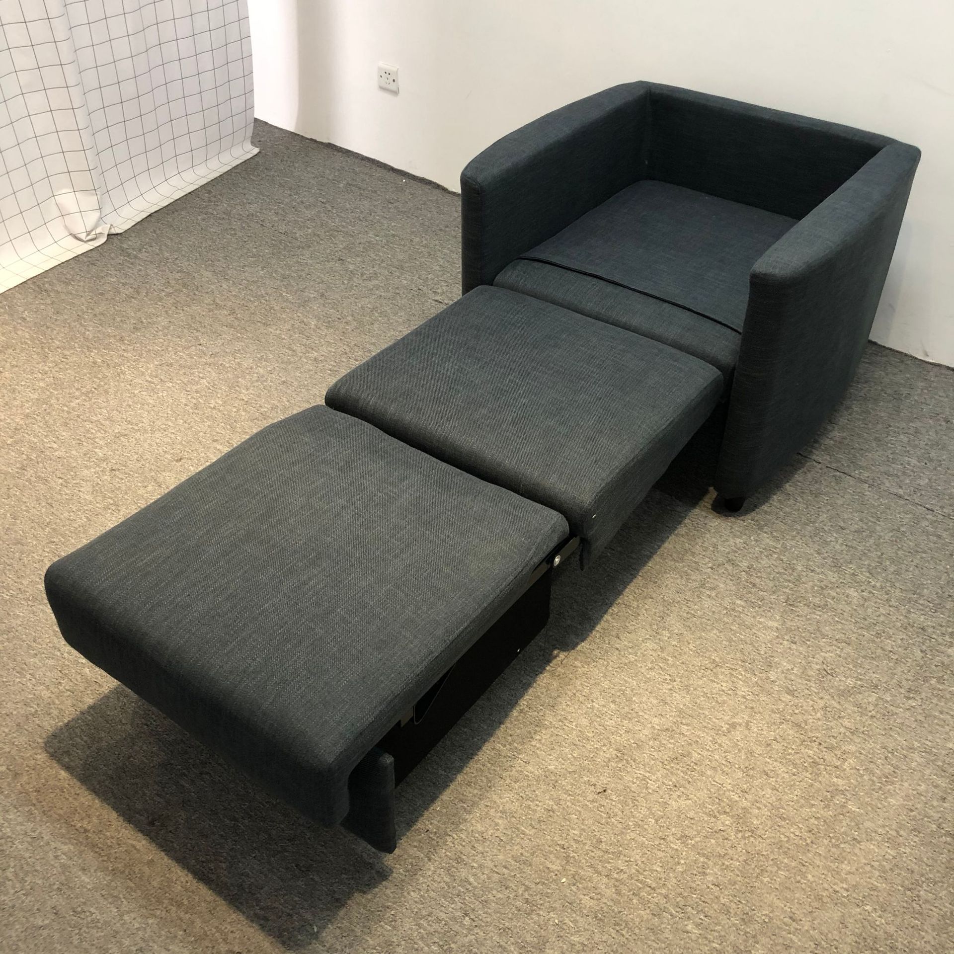 Almacenamiento plegable multifuncional de una sola persona balcón sofá cama de almuerzo tecnología tela de cuero silla de acompañamiento médico
