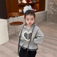 韩版童装女童秋装外套2025新款洋气可爱拉链开衫女宝网红百搭上衣