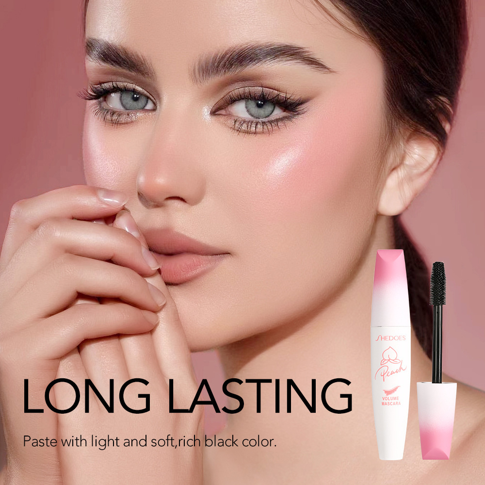 Maquillaje transfronterizo SHEDOES melocotón rímel duradero impermeable fácil de quitar a prueba de sudor no floreciente grueso alargado