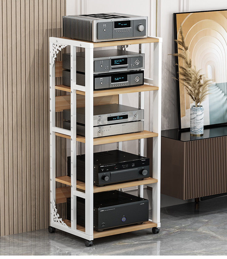 Multi-Layer Adjustable Amplifier Rack, Home Mobile Audio Cabinet, Amplifier Stand, Audio-Visual Equipment Speaker Stand