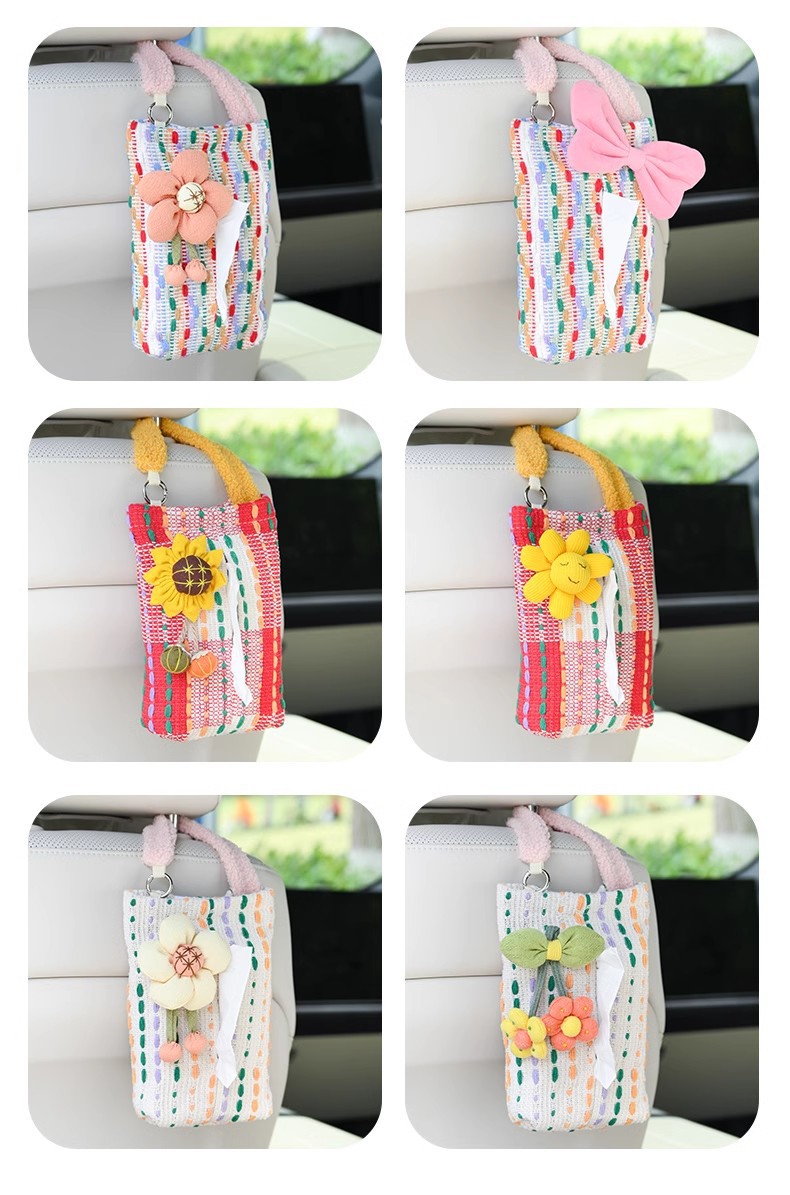 Fabric Creative Car Tissue Box Advanced Sense Car Hanging Car Paper Box Car Paper Box Car Paper Box Hanging Bag Goddess