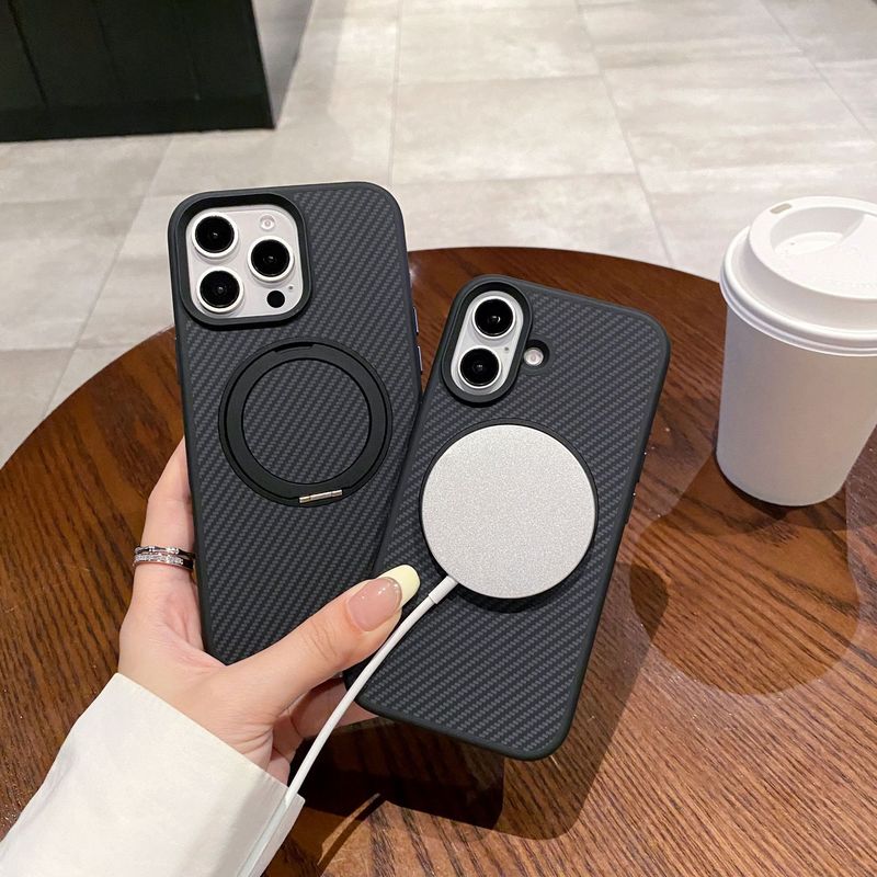 Apple iPhone16Promax 磁気ホルダー携帯電話ケース 15 ビジネス 14 保護カバーに適したクロスボーダーカーボンファイバー|undefined
