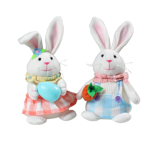 Cross-border new product Easter bunny figure standing, glowing rabbit plush toy cute carrot egg rabbit ornament decoration