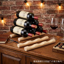 跨境酒架柜台红酒葡萄酒陈列展示架酒吧威士忌放置架实木酒瓶收纳