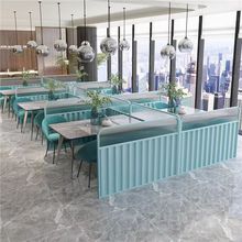 餐厅卡座围栏火锅烧烤店过道围栏铁艺玻璃奶茶店半墙矮屏风