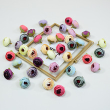 秋拇指仿真茶花苞婚庆胸花喜糖盒配件 跨境热销茶苞 仿真玫瑰花朵