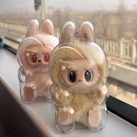 POPMAT拉布布哭娃透明套LABUBU保护罩樱桃crybaby派对高透明保护
