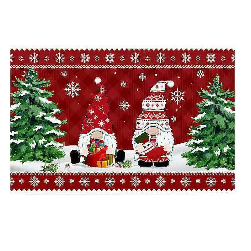 クロスボーダーのクリスマスの入り口の水晶の絨毯の足のマットは家に入って家に入るドアのマットの家庭用のお祝いの赤い漫画の滑り止めのマットに入ります。|undefined