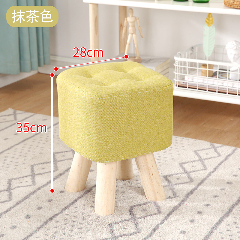 Taburetes de tela creativos pequeños taburetes caseros adultos sofá taburetes sala de estar dormitorio red roja taburetes de madera sólida silla pequeña