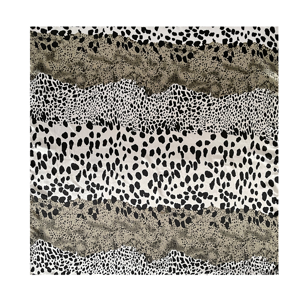 Leopard Print Satin Square Scarf European Style Hijab Shawl_voghion.com