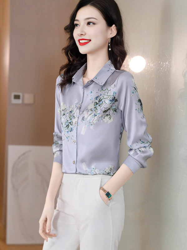 Fashion Versatile Women's Mulberry Silk Blouse, Thin Stylish Top, Elegant Professional Work Shirt