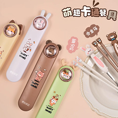 小学生箸スプーンセット漫画食器ケース子供学校外出箸携帯食器箸スプーン収納ケース