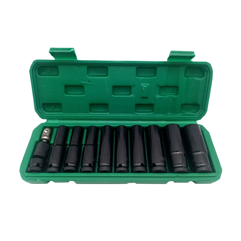 Venta al por mayor 11-piece eléctrico alargado manga cabeza conjunto telescópico pullover coche reparación herramienta nogal traje