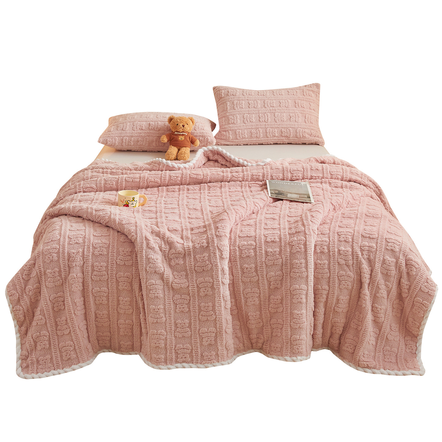 Mayorista mantas de lana de leche mantas de invierno se pueden lavar en máquina mantas de dormitorio individuales mantas de siesta mantas de lana de doble cara sábanas gruesas