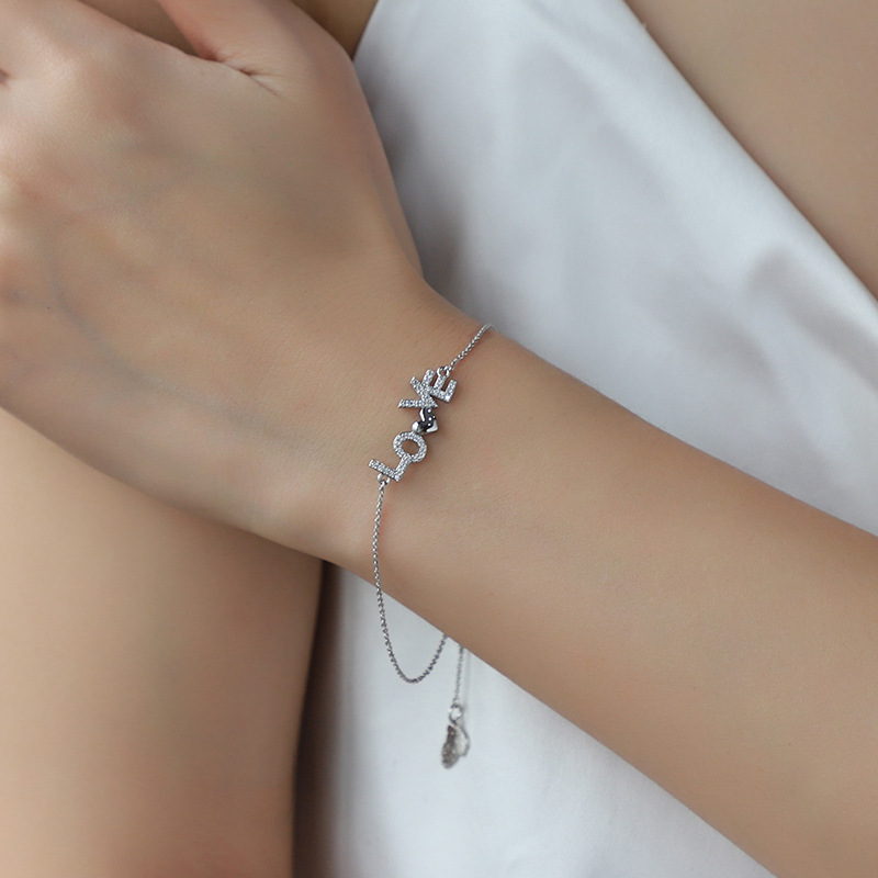 Original Design Letter Copper Plating Zircon Bracelets 1 Piece