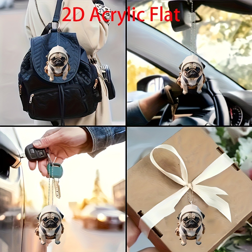 Adornos colgantes para perros creativos de acrílico transfronterizo Accesorios para automóviles Decoración interior Colgante de automóvil