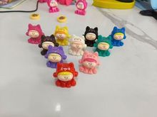 新款发财猫李四兔子卡通树脂diy饰品配件桌面摆件挂件钥匙扣
