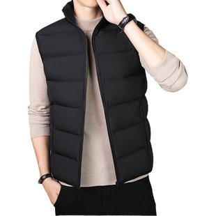 Men's vest autumn and winter 2023 New College student down cotton-padded coat Waistcoat Vest Korean fashion men's clothing
