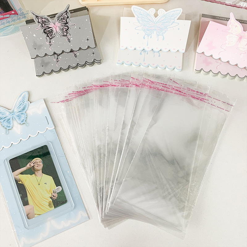 包装袋卡头卡背打包opp塑料自封袋子出卡打包材料3寸小卡保护包装