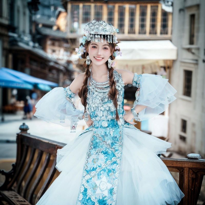 新款民族苗族服装旅拍爆款服饰少女写真苗疆少数民族套装摄影发货|undefined