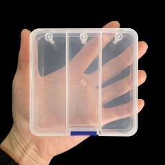 Spinning Lure Box Fishing Gear Accessory Box Square Three-Compartment Lure Box Blue Hook Stopper Lead Sinker Small Accessory Box