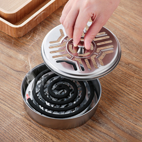 Portable Outdoor Incense Burner Stand, Fireproof Sandalwood Incense Tray with Metal Holder, Home Use Stainless Steel Incense Burner Box