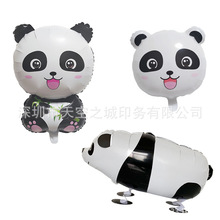 新款卡通可爱熊猫造型铝膜气球地推地摊气球生日派对背景布批发