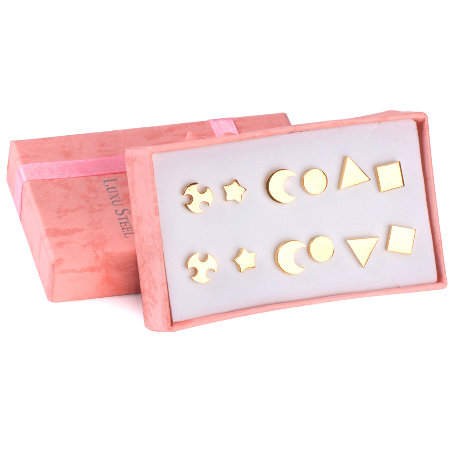 Fashion Flower Stainless Steel Inlay Zircon Ear Studs 1 Set