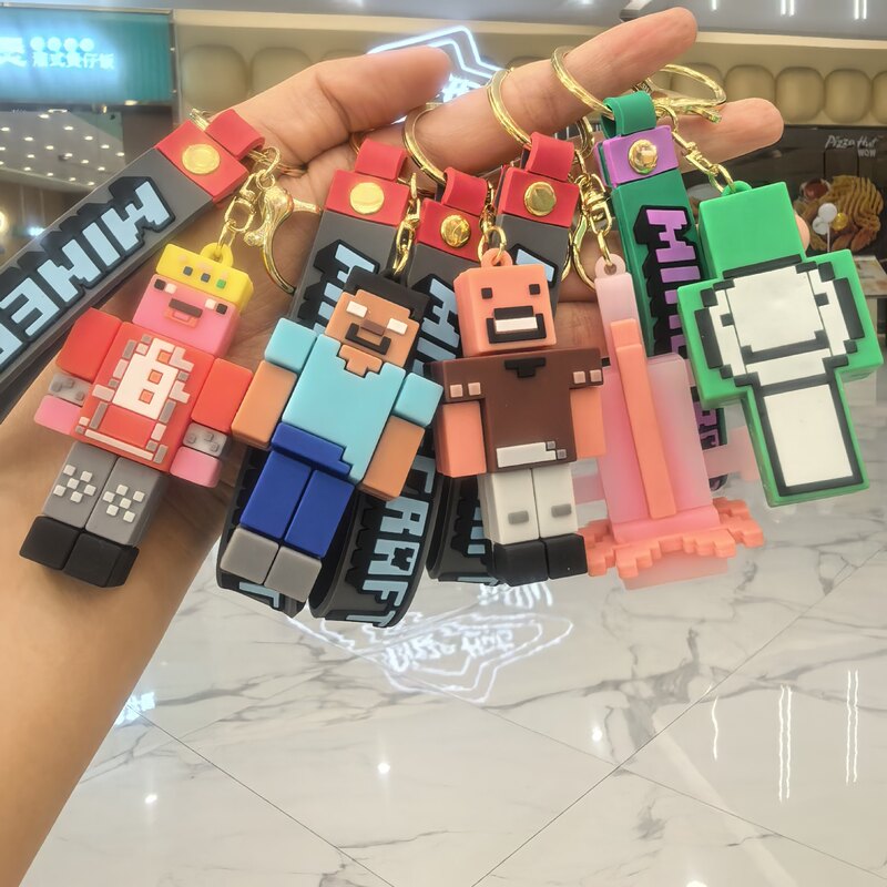 Minecraft Keychain Game Merchandise Figurine Car Accessory Keychain Claw Machine Pendant Small Gift Minecraft Keychain Game Merchandise Figurine Car Accessory Keychain Claw Machine Pendant Small Gift