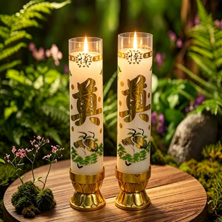 一对72小时白蜡烛祭祭祀蜡烛丧殡葬大白蜡香烛灵堂用品寿衣店家