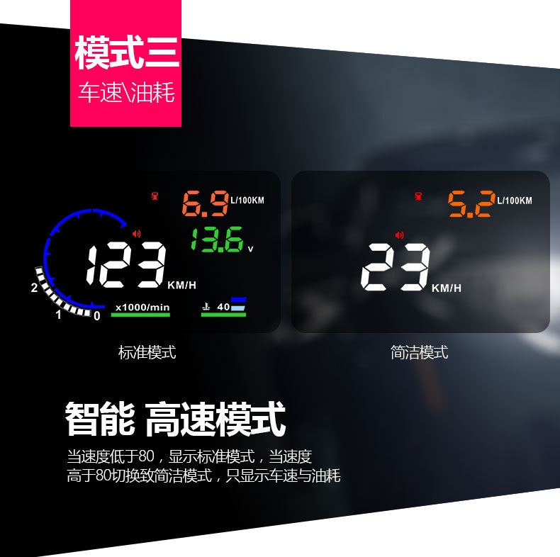 Weiying Intelligent Hud Head-Up Display A8 Car Obd Projector High-Definition Speedometer Multi-Function Universal