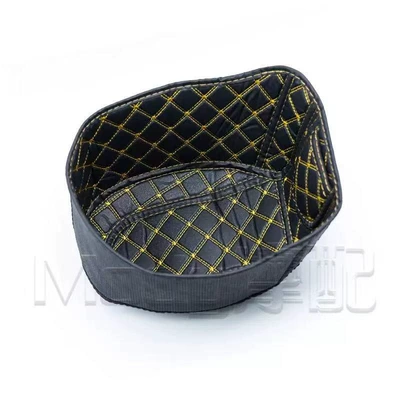 Suitable for Motorcycle Honda Click125/Click150 Modified Seat Bucket Pad Lined with Pu Leather Seat Bucket Surround Pad (Motorcycle cushion) - black-gold-thread