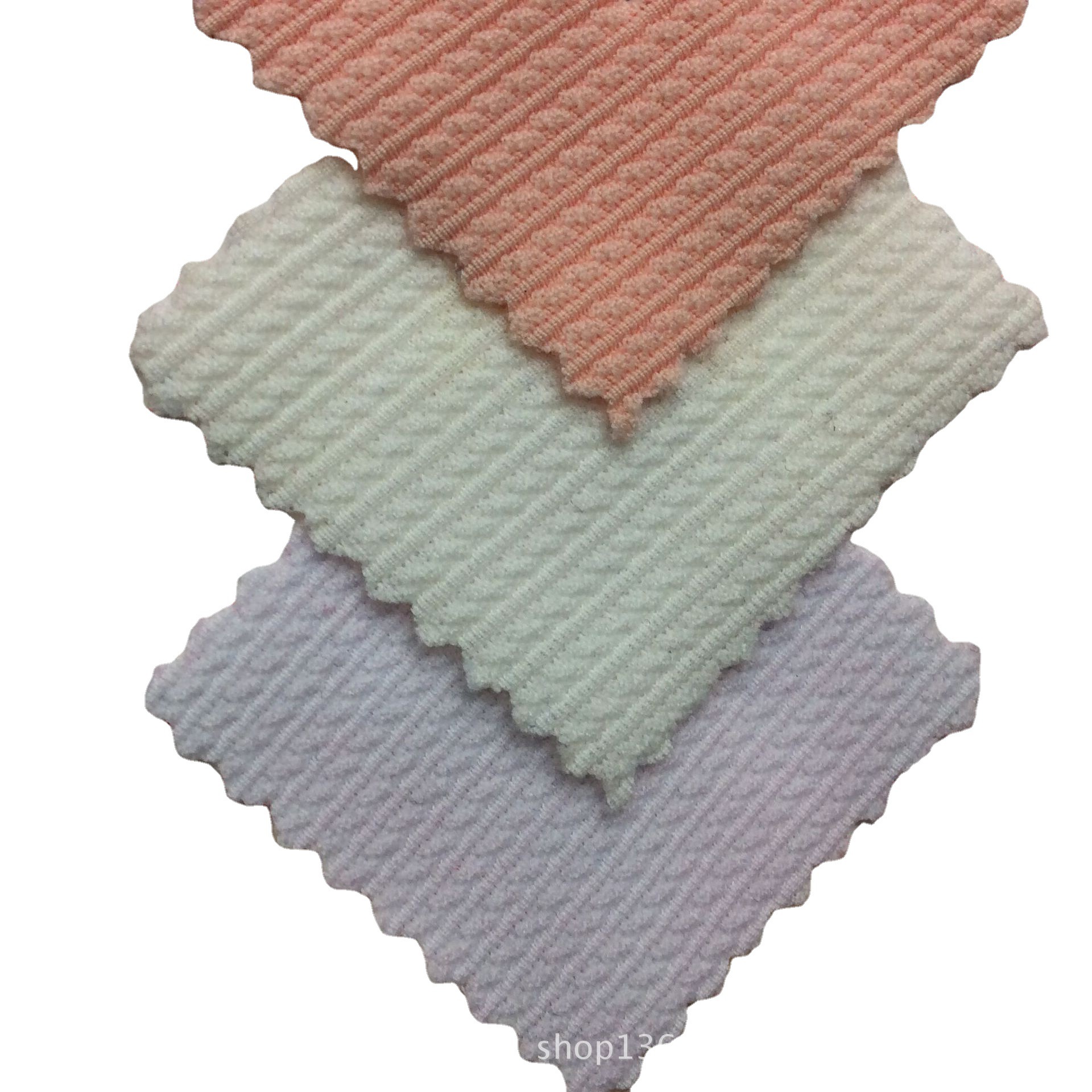 现货供应针织条纹提花 针织横条泡泡提花 春夏时装连衣裙面料