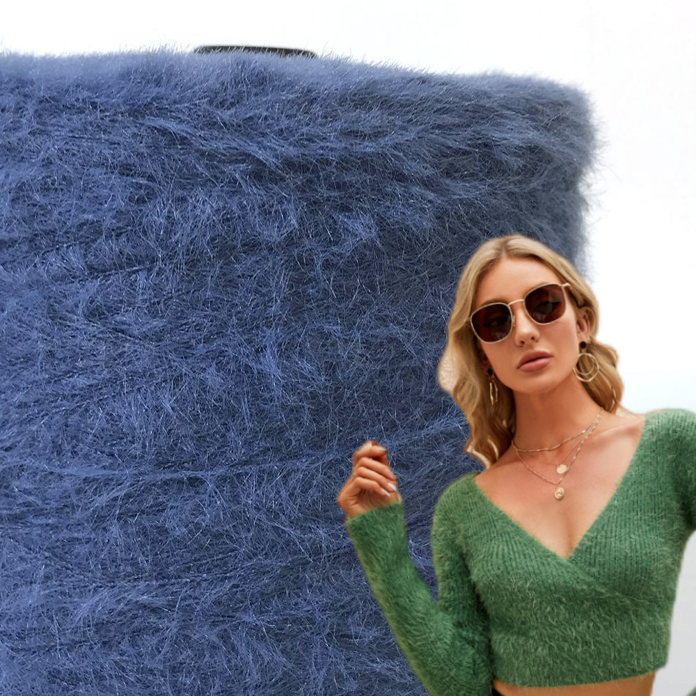 厂家直供优质羽毛纱花式纱尼龙1.3cm仿貂不掉毛袜子围巾毛衣玩具